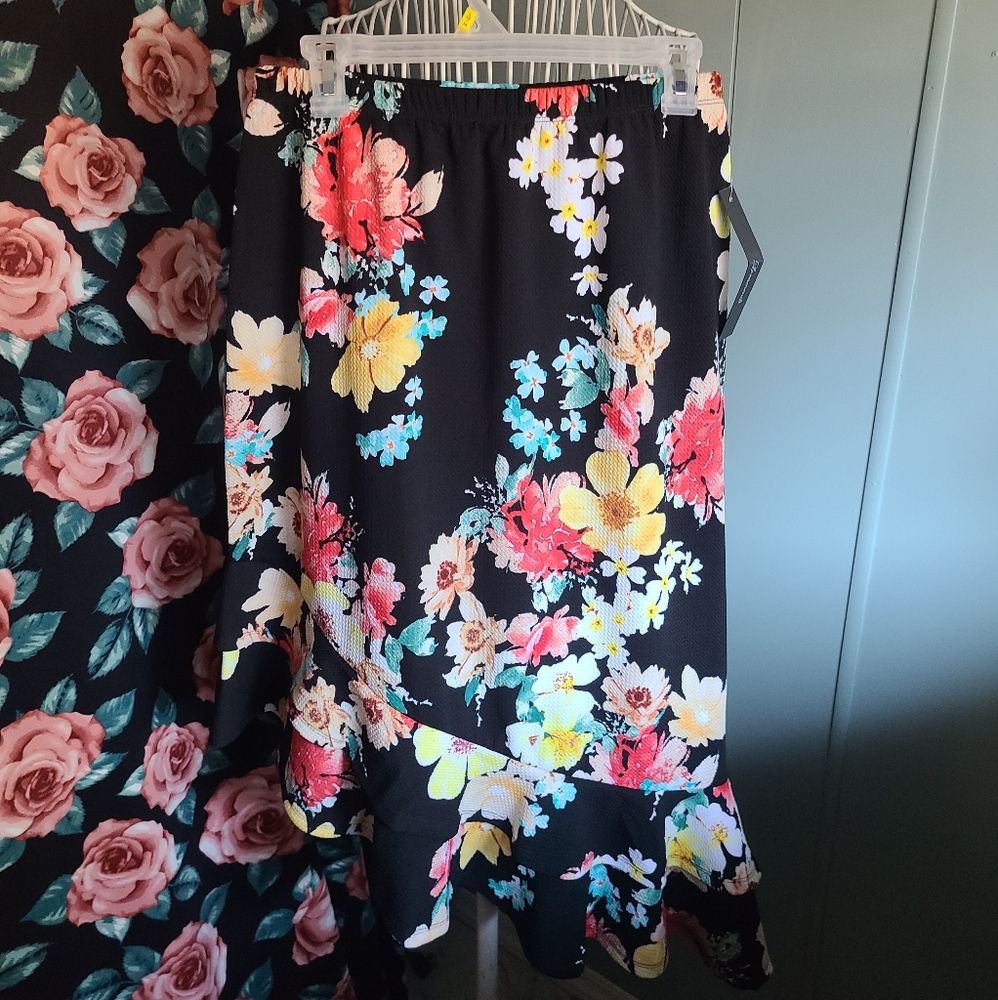 Floral skirt.